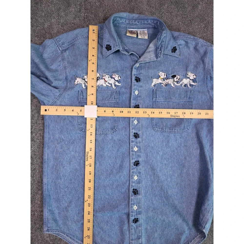 Vintage Disney Catalog 101 Dalmatians Denim Shirt Medium Embroidered - Picture 6 of 13